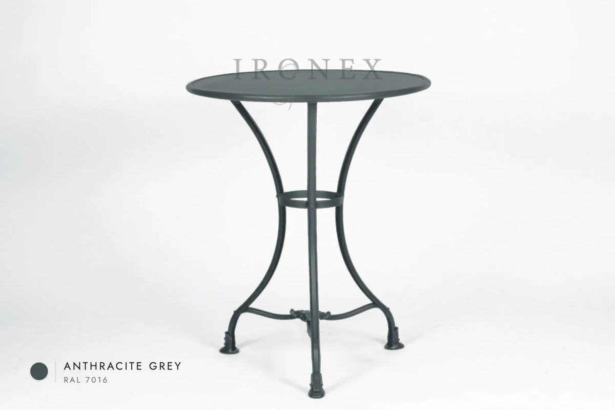 Arras Bistrotisch in Anthrazitgrau RAL 7016 – handgeschmiedetes Schmiedeeisen von Ironex Garden