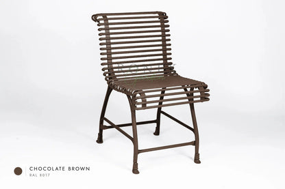 Arras Chair in Chocolate Brown RAL 8017 – hand-forged wrought iron by Ironex Garden