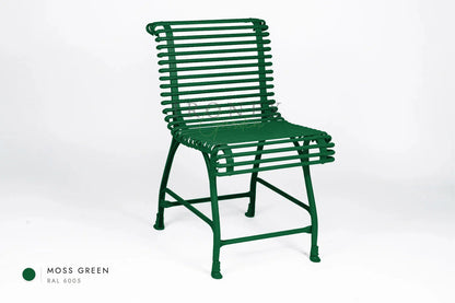 Arras Chair in Moss Green RAL 6005 – hand-forged wrought iron by Ironex Garden