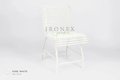 Arras Chair in Pure White RAL 9010 – hand-forged wrought iron by Ironex Garden