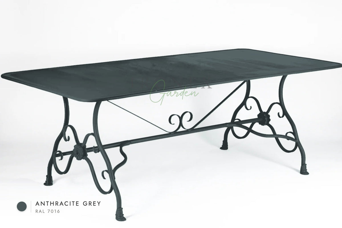 Arras Dining Table in Anthracite Grey RAL 7016 – hand-forged wrought iron by Ironex Garden