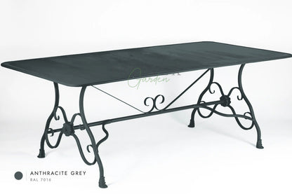 Arras Dining Table in Anthracite Grey RAL 7016 – hand-forged wrought iron by Ironex Garden
