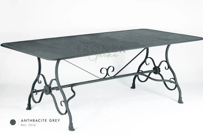 Arras Dining Table in Anthracite Grey RAL 7016 – hand-forged wrought iron by Ironex Garden