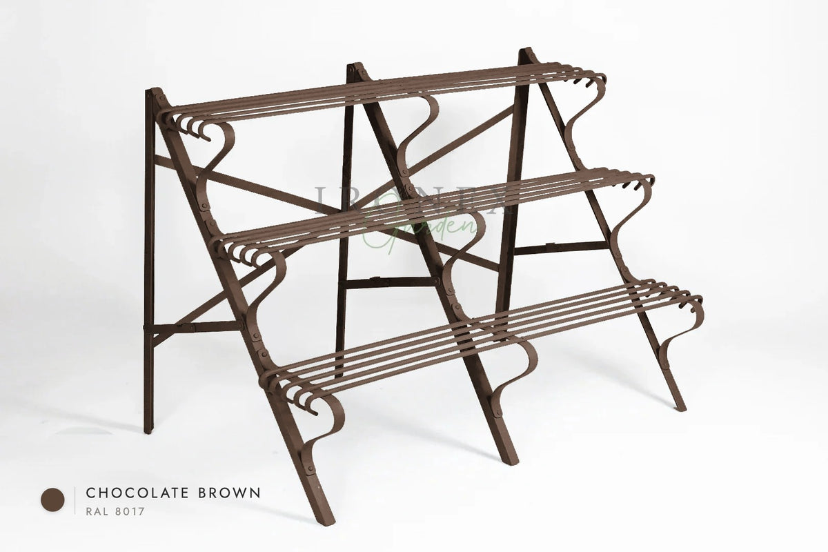 Arras Plant Stand in Chocolate Brown RAL 8017 – hand-forged wrought iron by Ironex Garden
