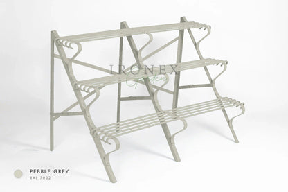 Arras Plant Stand in Pebble Grey RAL 7032 – hand-forged wrought iron by Ironex Garden