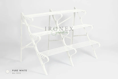 Arras Plant Stand in Pure White RAL 9010 – hand-forged wrought iron by Ironex Garden
