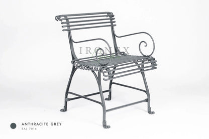 Arras US Armchair with Claws in Anthracite Grey RAL 7016 – hand-forged wrought iron by Ironex Garden