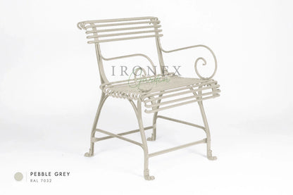 Arras US Armchair with Claws in Pebble Grey RAL 7032 – hand-forged wrought iron by Ironex Garden