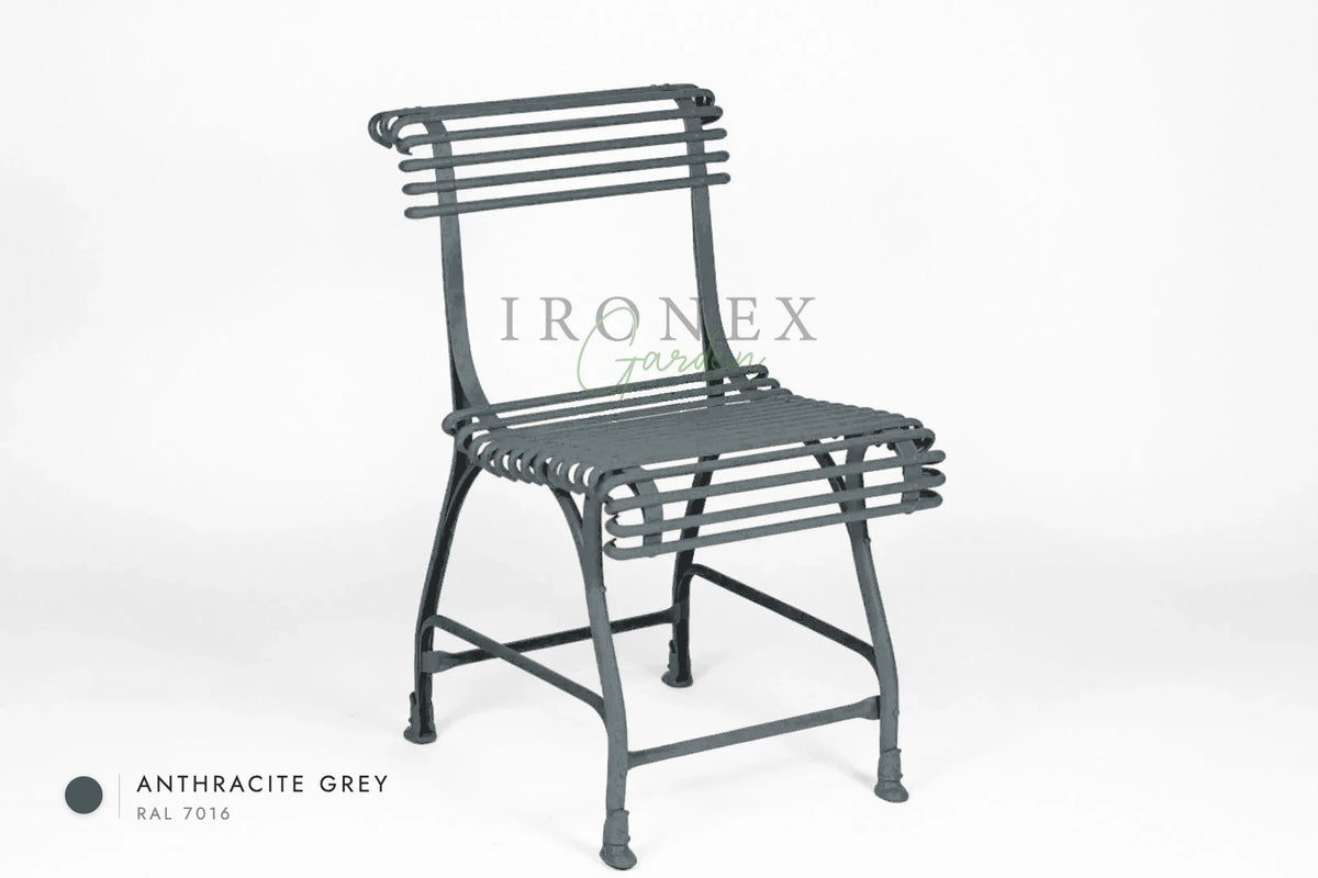 Arras US-Stuhl in Anthrazitgrau RAL 7016 – handgeschmiedetes Schmiedeeisen von Ironex Garden