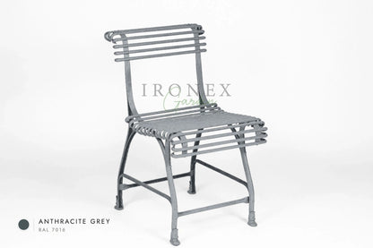 Arras US Chair in Anthracite Grey RAL 7016 – hand-forged wrought iron by Ironex Garden