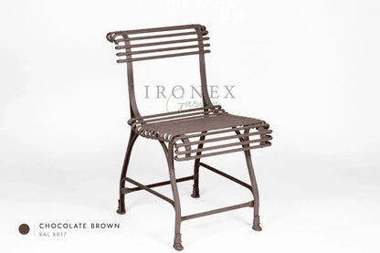 Arras US Chair in Chocolate Brown RAL 8017 – hand-forged wrought iron by Ironex Garden