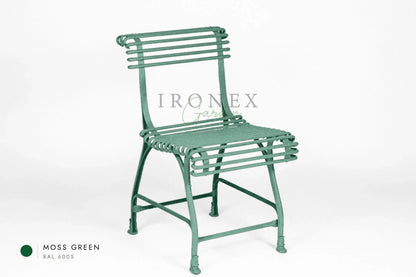 Arras US Chair in Moss Green RAL 6005 – hand-forged wrought iron by Ironex Garden