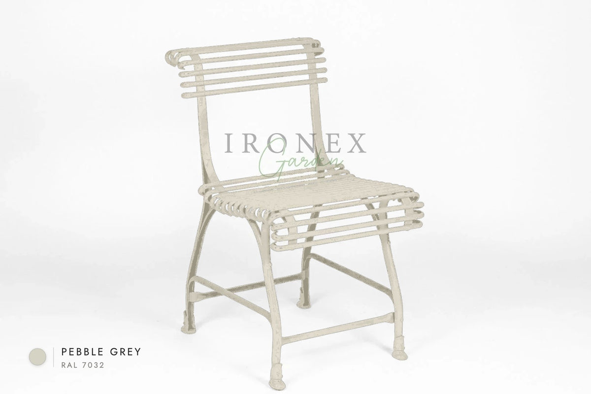 Arras US Chair in Pebble Grey RAL 7032 – hand-forged wrought iron by Ironex Garden