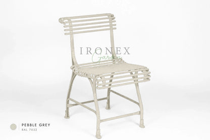 Arras US Chair in Pebble Grey RAL 7032 – hand-forged wrought iron by Ironex Garden