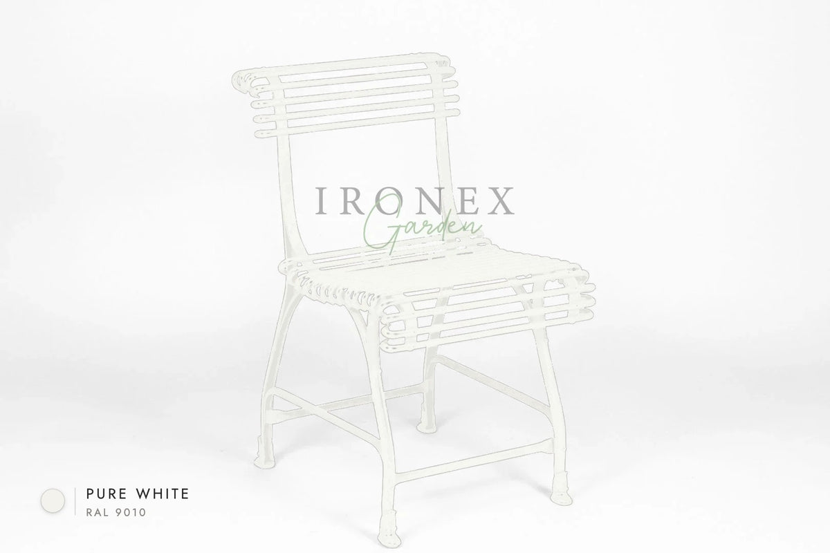 Arras US Chair in Pure White RAL 9010 – hand-forged wrought iron by Ironex Garden
