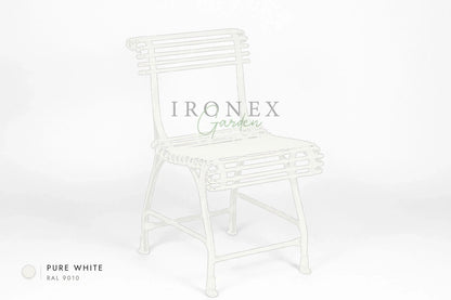 Arras US Chair in Pure White RAL 9010 – hand-forged wrought iron by Ironex Garden