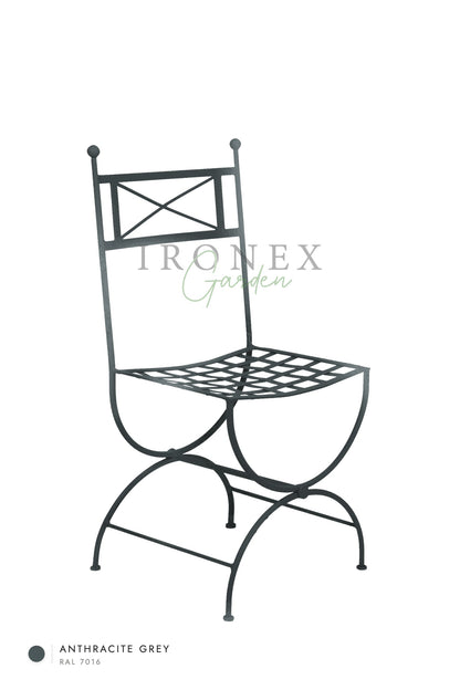 Eden Chair in Anthracite Grey RAL 7016 – hand-forged wrought iron by Ironex Garden