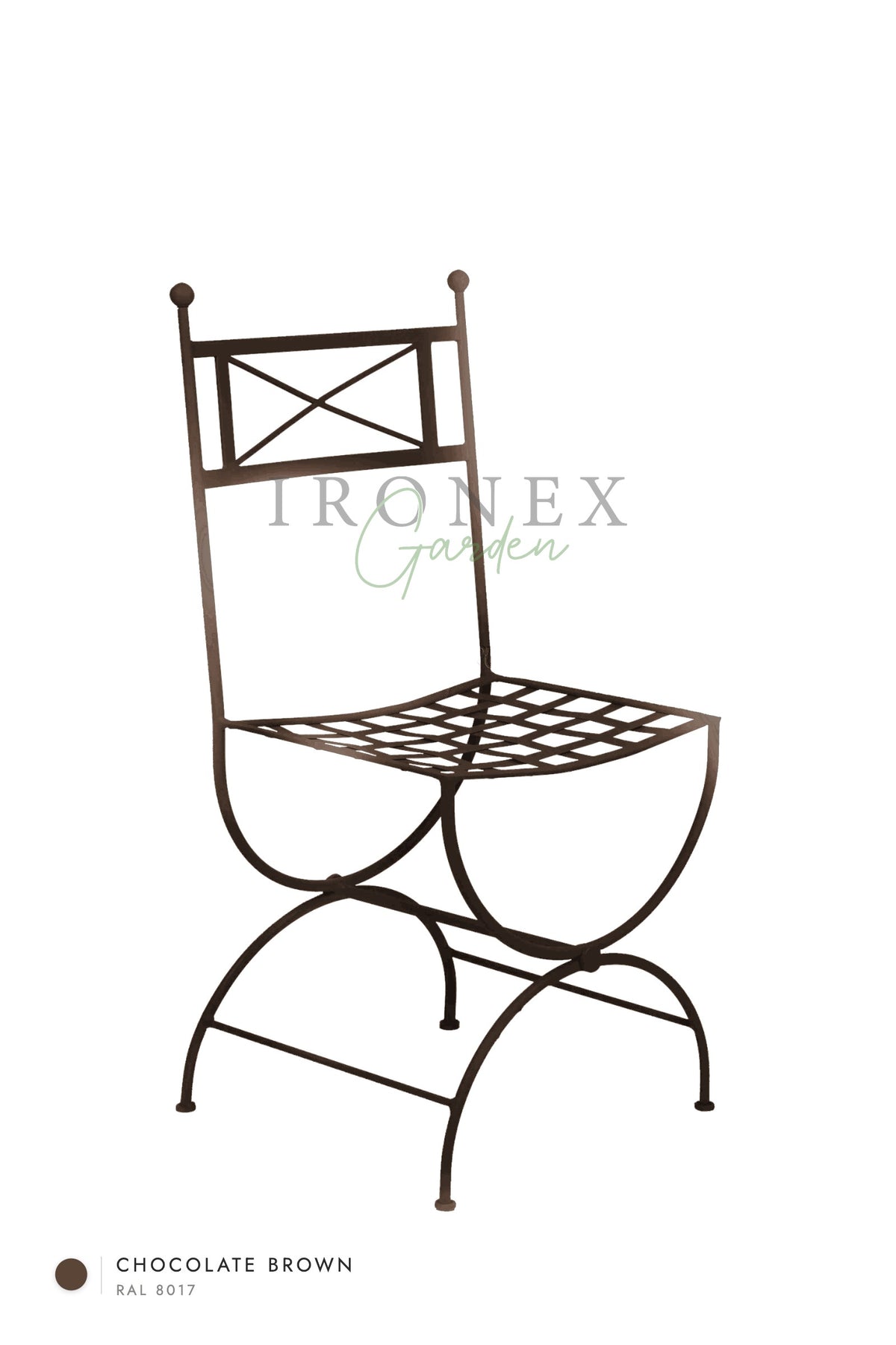 Eden Chair in Chocolate Brown RAL 8017 – hand-forged wrought iron by Ironex Garden