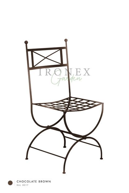 Eden Chair in Chocolate Brown RAL 8017 – hand-forged wrought iron by Ironex Garden