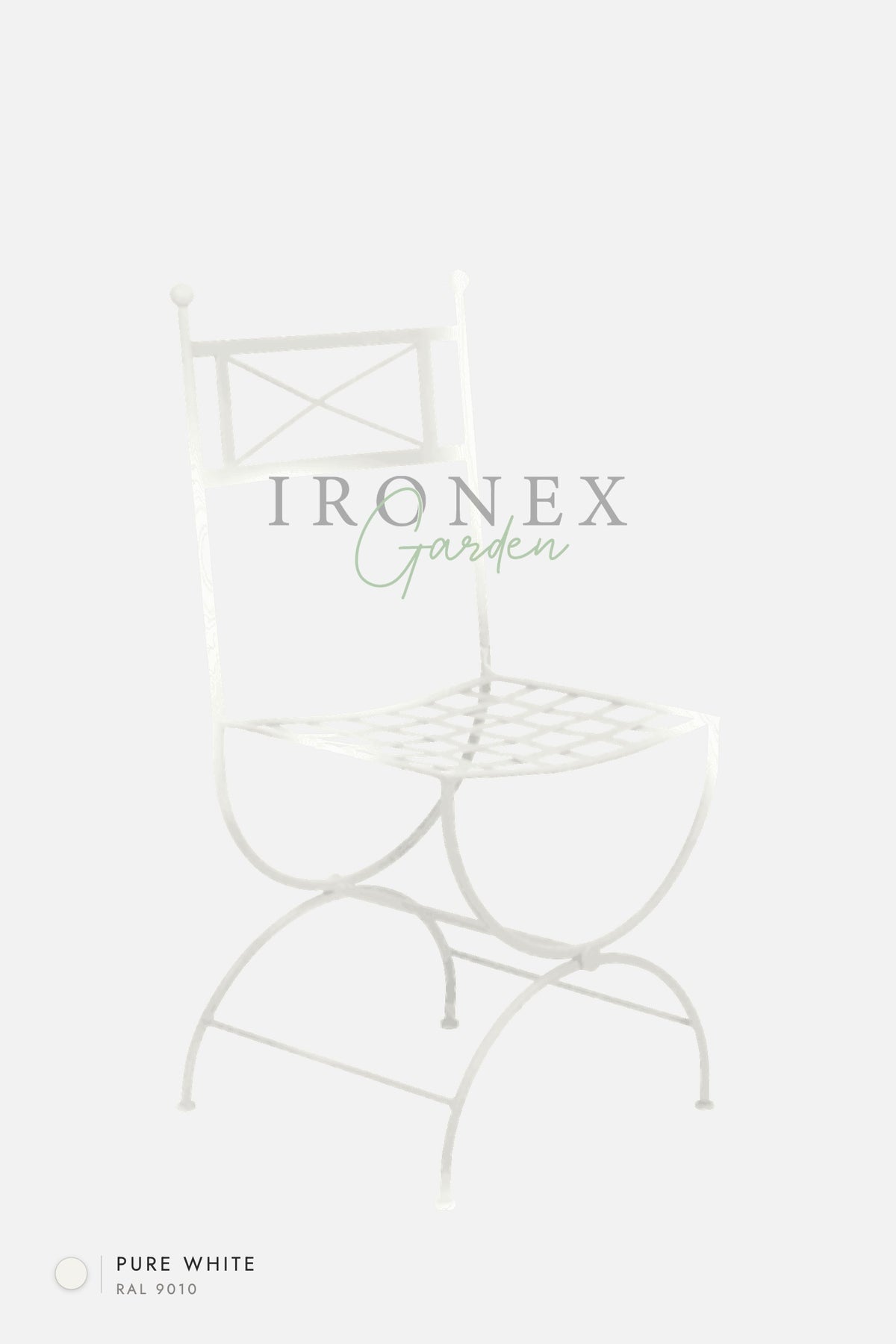 Eden Chair in Pure White RAL 9010 – hand-forged wrought iron by Ironex Garden