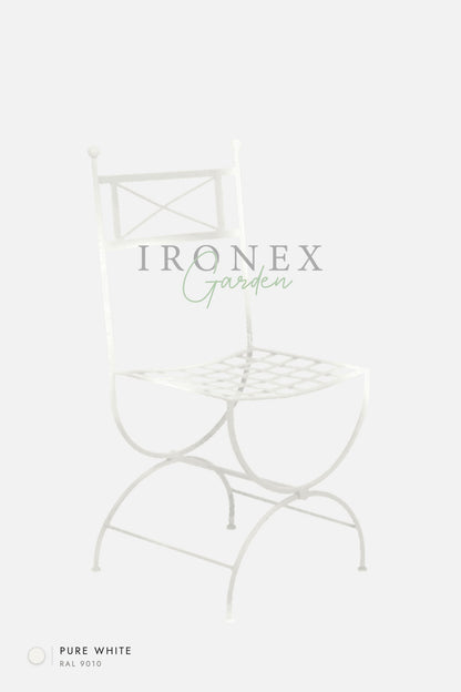 Eden Chair in Pure White RAL 9010 – hand-forged wrought iron by Ironex Garden