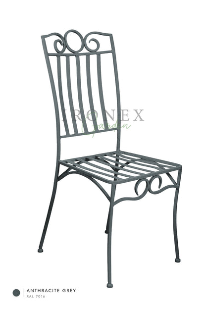 Lemon Chair in Anthracite Grey RAL 7016 – hand-forged wrought iron by Ironex Garden