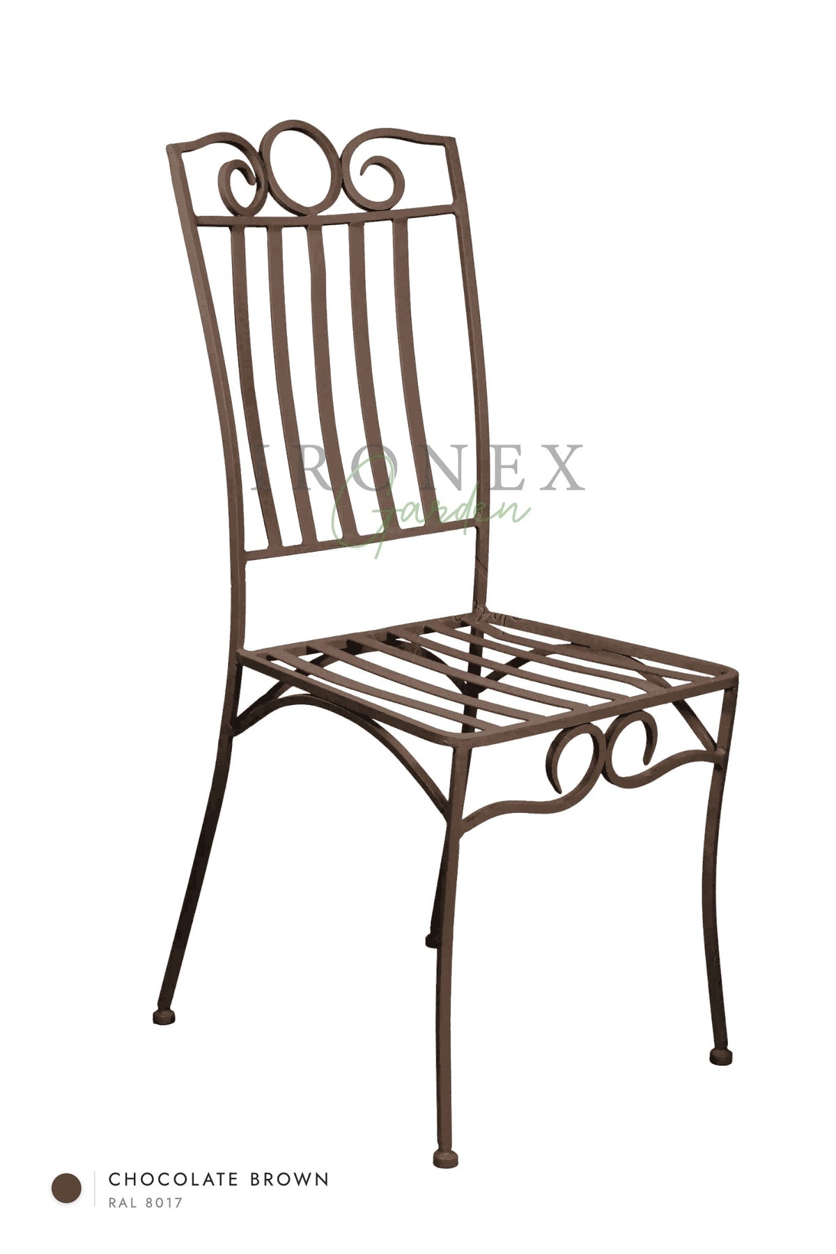 Lemon Chair in Chocolate Brown RAL 8017 – hand-forged wrought iron by Ironex Garden
