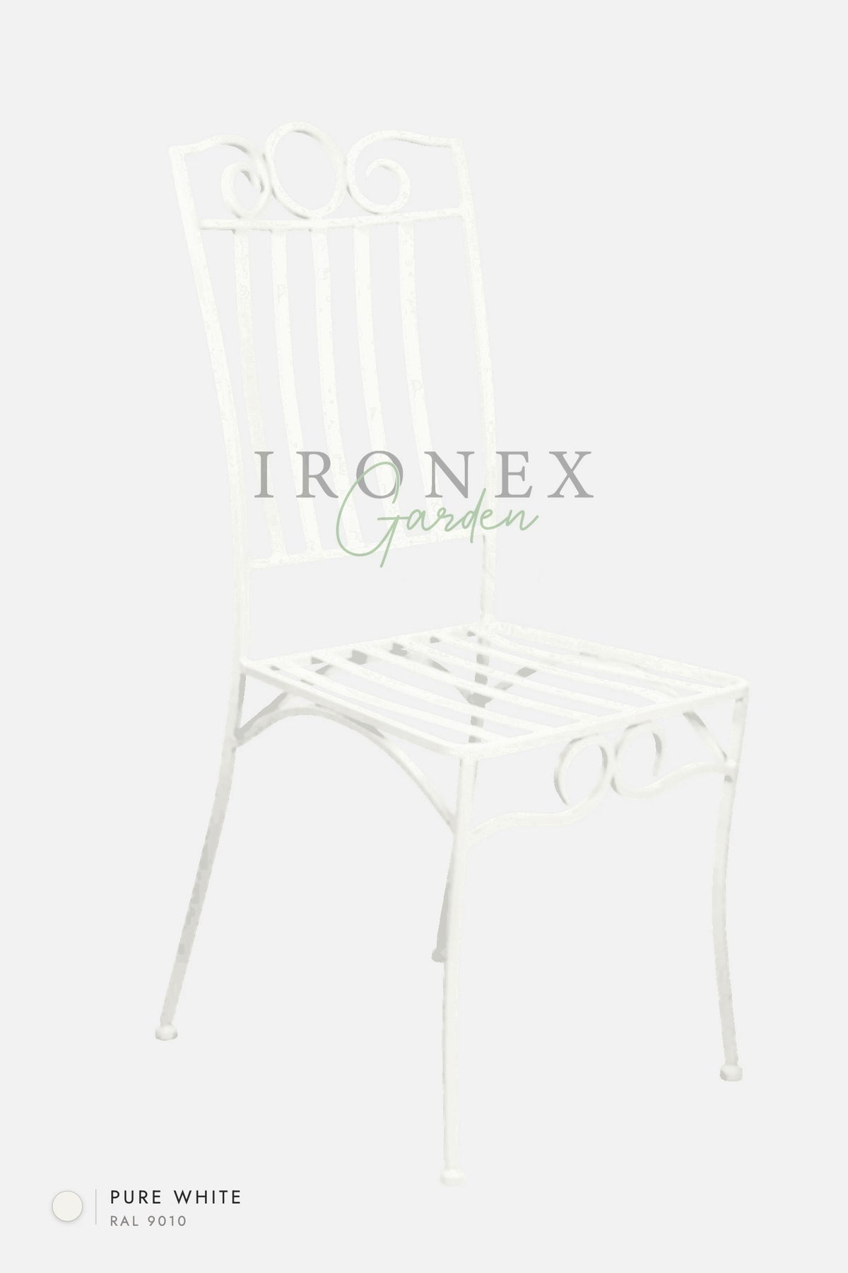 Lemon Chair in Pure White RAL 9010 – hand-forged wrought iron by Ironex Garden