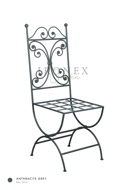 Lily Chair in Anthracite Grey RAL 7016 – hand-forged wrought iron by Ironex Garden