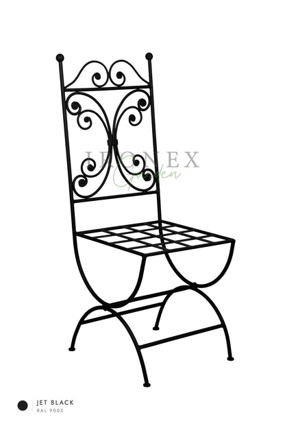Lily Chair in Jet Black RAL 9005 – hand-forged wrought iron by Ironex Garden