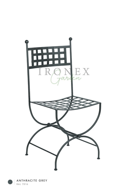 Milan Chair in Anthracite Grey RAL 7016 – hand-forged wrought iron by Ironex Garden