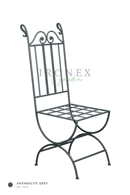 Moon Chair in Anthracite Grey RAL 7016 – hand-forged wrought iron by Ironex Garden