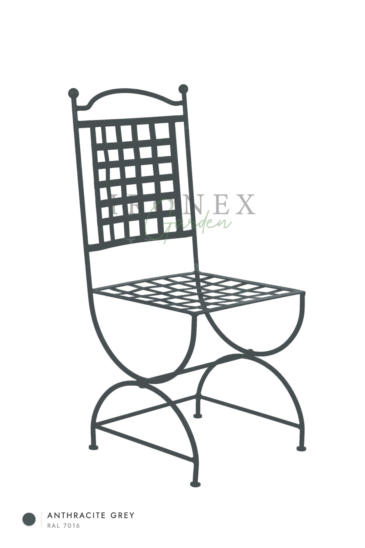 Paris Chair in Anthracite Grey RAL 7016 – hand-forged wrought iron by Ironex Garden