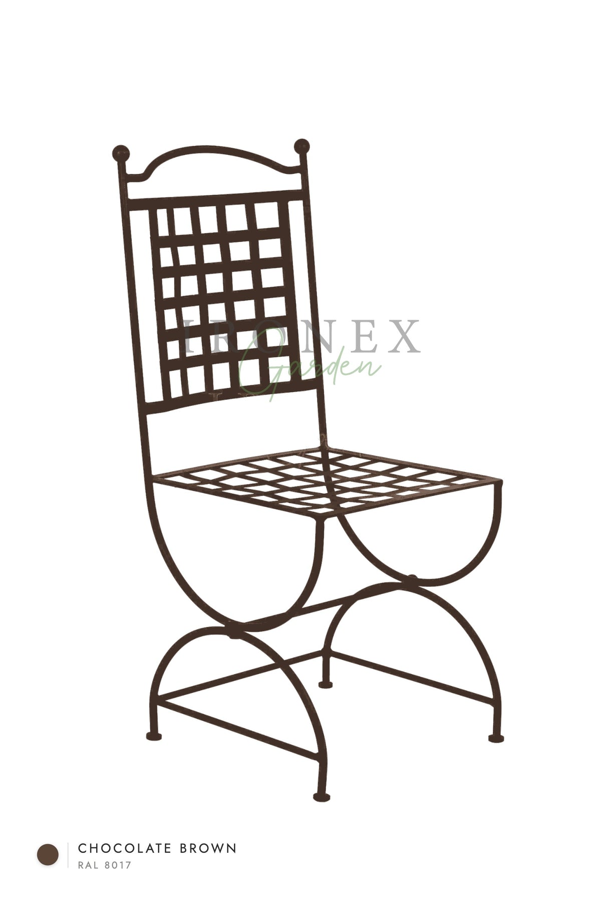 Paris Chair in Chocolate Brown RAL 8017 – hand-forged wrought iron by Ironex Garden
