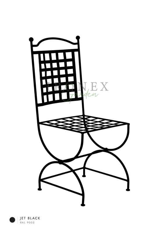Paris Chair in Jet Black RAL 9005 – hand-forged wrought iron by Ironex Garden
