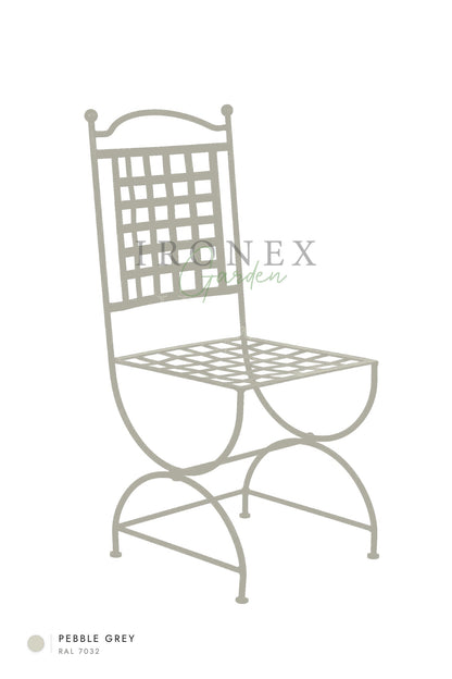 Paris Chair in Pebble Grey RAL 7032 – hand-forged wrought iron by Ironex Garden