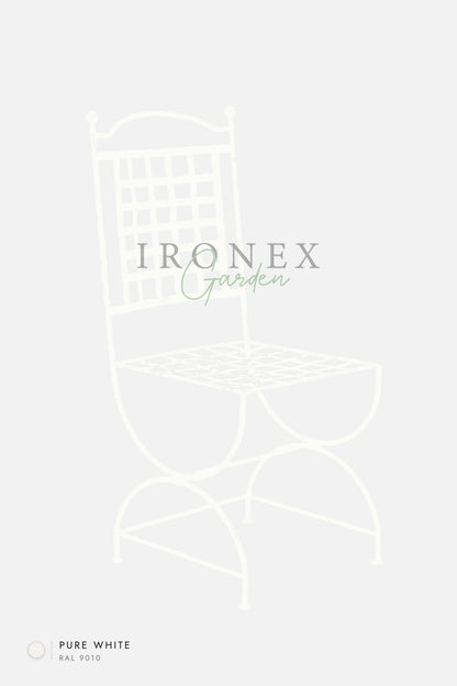 Paris Chair in Pure White RAL 9010 – hand-forged wrought iron by Ironex Garden