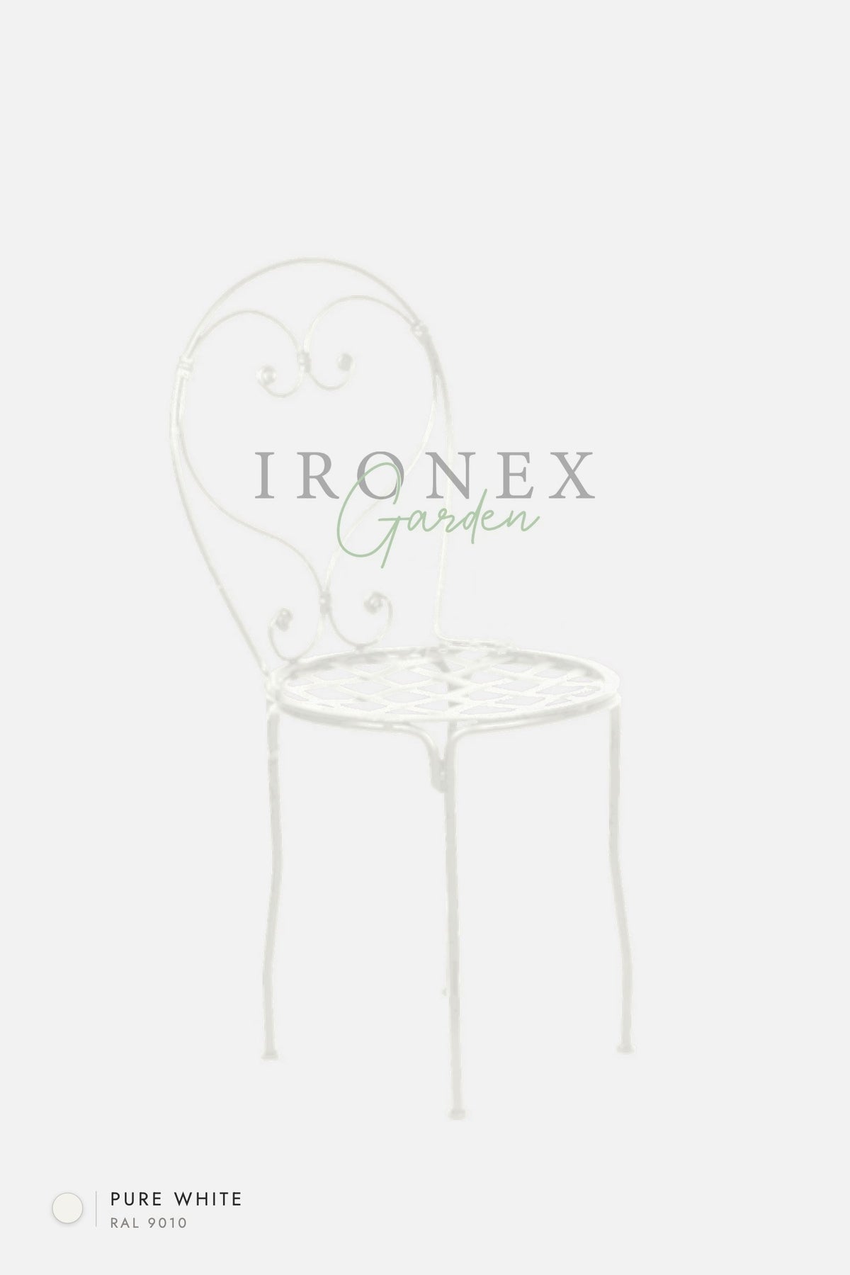 Romantic Chair in Pure White RAL 9010 – hand-forged wrought iron by Ironex Garden